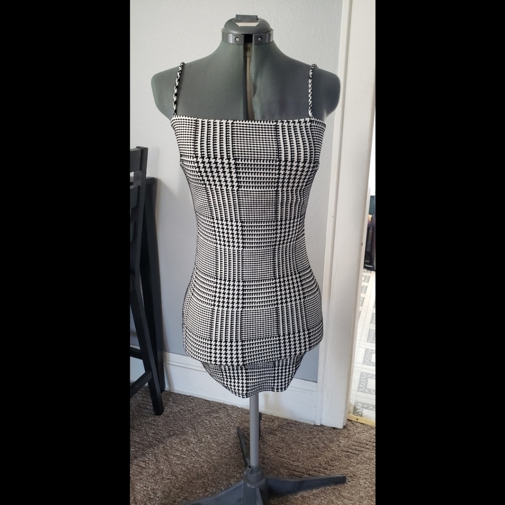 NWT naked wardrobe plaid bodycon dress